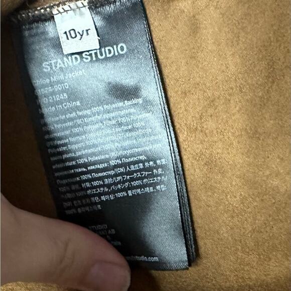 NWOT Stand Studio Chloe Mini Faux Shearling Jacket 10 - Picture 6 of 7